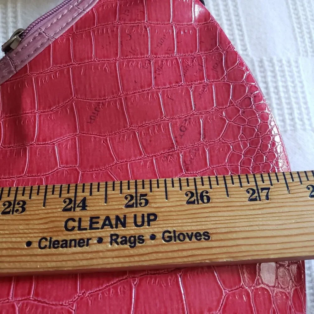 Vintage Y2K Bongo Hobo Shoulder Bag NWT Kmart Faux Croc Pink Red White Purse Zip